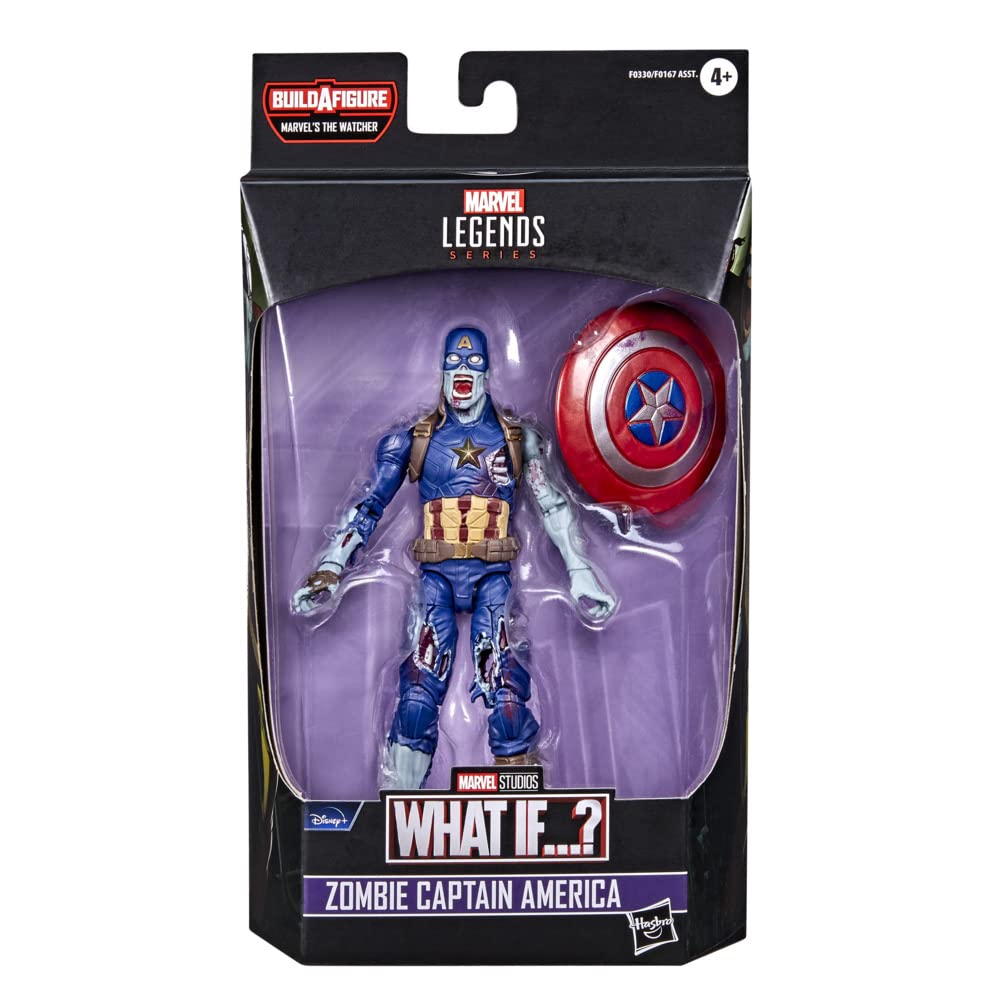 Avengers Marvel Legends Series 6-inch Scale Action Figure Toy Zombie Captain America, Premium Design, 1 Figure, and 1 Accessory