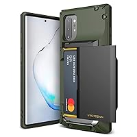 VRS DESIGN Damda Glide Pro for Samsung Galaxy Note 10 Plus, with Premium Sturdy Semi Auto Card Wallet for Galaxy Note 10 Plus 5G Case 6.8 inch(2019)… (Green)