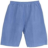 Medline Disposable Exam Shorts, Elastic Waist, 2XL Size, Blue (Pack of 30)