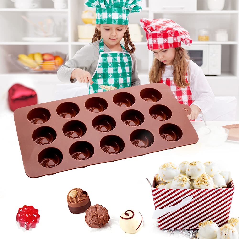 La chat 4 Packs Silicone Molds for Chocolate, Food Grade no-stick Baking, candy and butter Mold with different shape