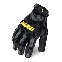 Ironclad Command Impact Work Gloves; Touch Screen Gloves Conductive Palm and Fingers, Impact Protection, Machine Washable, Sized S, M, L, XL, XXL (1 Pair) (Large, Black)