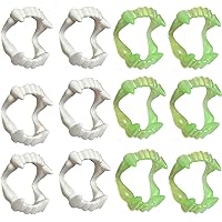 24 Pcs Vampire Fangs, Plastic White and Glow in The Dark Vampire Teeth for Dress Up Costume Cosplay Photo Props Halloween Christmas