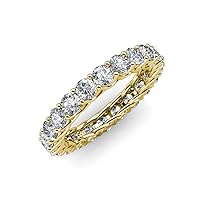 Round Lab Grown Diamond Women Gallery Eternity Ring Stackable 2.85 ctw-3.30 ctw 14K Gold