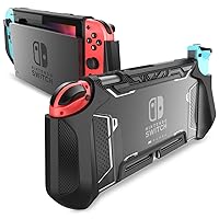 Dockable Case for Nintendo Switch, Mumba [Blade Series] TPU Grip Protective Cover Case Compatible with Nintendo Switch Console and Joy-Con Controller (Black)