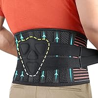 Back Brace for Lower Back Pain Men/Women - Support & Comfort for Arthritis, Muscle Soreness, Herniation Disc, Sciatica - Breathable Mesh with Reinforced Steel & 3D Lumbar Pad Support - Ideal for Office, Driver, Heavy Lifting (Medium)