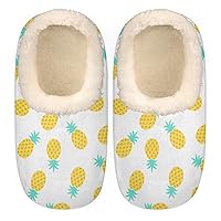 Pineapple Women's Slippers, Cute Soft Cozy Plush Lined House Slipper Shoes Indoor Non-Slip Slippers for Girls Boys Teenager