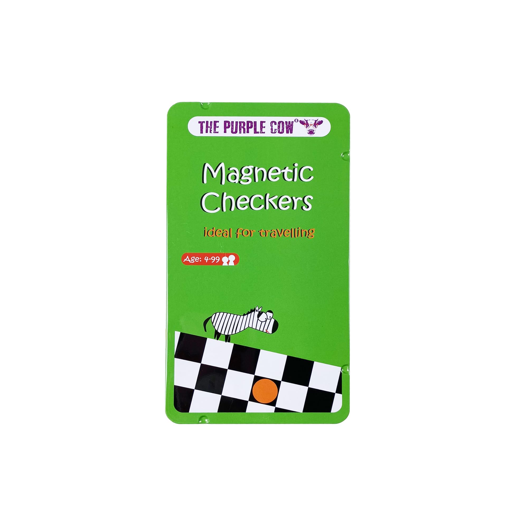 The Purple Cow Magnetic Travel Checkers Game - Board Games for Kids and Adults. Great for Travel.