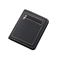 Purse and Wallet Fashion ID Short Wallet Solid Color Men Open Purse Multiple Card Teen Wallet Boy (Black, One Size)