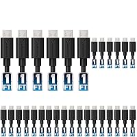 SABRENT [30-Pack 22AWG Premium 1ft Micro USB Cables High Speed USB 2.0 A Male to Micro B Sync and Charge Cables [Black] (CB-UM61)