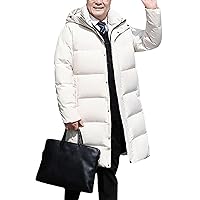 Men's Down Jacket Over The Knee, Mid-Length Daddy Style, Thickened And Warm, Large Size Winter Coat