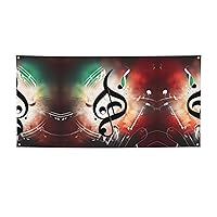 Holiday Party Banner - UV Resistant and Fade-Proof, Perfect for Halloween and Christmas Decorations Music Notes