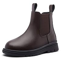 Kids Ankle Boots Leather Zip Up Girls Chelsea Boot Black
