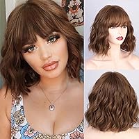 Browm Colored Short Bob Human Hair Wig for Women 13x6 HD Transparent Lace Front Wigs Body Wave 10 Inch Brazilian Remy Hair Natural Hairline With Baby Hair Bleached Knot 150% High Density