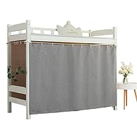 Solid Bottom Bunk Bed Blackout Curtains Privacy Cloth Single Size Twin Size for Men Women Collage Students, 1 Panel, Gray