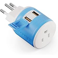 OREI Switzerland Travel Plug Adapter with Dual USB - USA Input - Type J (U2U-11A), Will Work with Cell Phones, Camera, Laptop, Tablets, iPad, iPhone and More