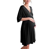 3 in 1 Labor/Delivery/Hospital Gown Maternity Dress Nursing Nightgown Sleepwear for Breastfeeding S-XXL
