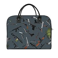 Military Gun Pattern Travel Tote Bag Large Capacity Laptop Bags Beach Handbag Lightweight Crossbody Shoulder Bags for Office