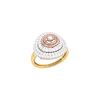 Jewels 14K Gold 0.72 Carat (H-I Color,SI2-I1 Clarity) Natural Diamond Cluster Ring