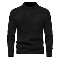 Men's Ribbed Knit Sweater Crewneck Slim Fit Lightweight Pullover Casual Basic Fall Winter Warm Jumper Sweaters