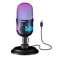 Aokeo Gaming Microphone, USB Computer Microphone for PC, Mac, PS4/5, Condenser Podcast Mic for Studio Recording, for Streaming Podcast YouTube, with Led Light