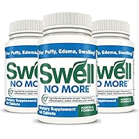 SwellNoMore pill natural diuretic reduces edema swelling, swollen feet, swollen legs, swollen ankles, puffy eyes, bloating, water retention. doctor formulated & made in the usa (3 pack/3 month supply)