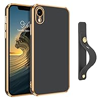 VENINGO iPhone XR Case, Phone Cases for iPhone XR,Slim Fit Soft TPU Rubber with Adjustable Wristband Kickstand Scratch Resistant Shockproof Protective Cover for Apple iPhone XR 6.1 Inch, Deep Grey