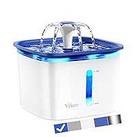 Veken 95oz/2.8L Pet Fountain, Automatic Cat Water Fountain Dog Water Dispenser with Replacement Filters for Cats, Dogs, Multiple Pets (Blue, Plastic)