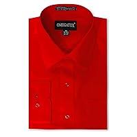 Mens Regular fit Solid Dress Shirts w/Convertible Cuffs