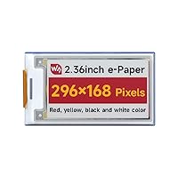 waveshare 2.36inch E-Paper Module 296 x 168 Pixel Screen, Red/Yellow/Black/White Four Display Colors, for Raspberry Pi 4B 3B+3B 2B/Zero W Zero WH/Zero 2 W 2 WH/forArduino/Jetson Nano/STM32