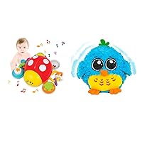 Kiddolab Ladybug Crawling & 'Mr. Blue' Dancing & Singing Bird Joyful Duo - Sensory-Stimulating Play Toys for Cognitive and Motor Development - Ideal for Babies 6-12 Months and Up.