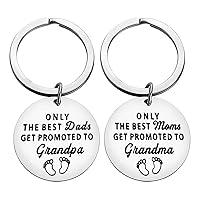 New Grandparents Gift Keychain Grandchild Announcement Gift for Grandma Grandpa to Be Keyring Jewelry New Grandpa and Grandma Gift promoted to grandparents keychain Baby Announcement Gift