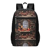 BREAUX Merry Christmas Day Print Simple Sports Backpack, Unisex Lightweight Casual Backpack, 17 Inches