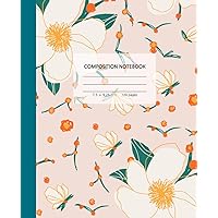 composition notebook: flower illustration,Journal,Line Wired 120 pages, school office home gifts