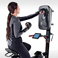 LifeSpan Fitness Cycle Boxer, Upright Bike with Boxing Pad, Punch Pad Cycling Exercise Fitness Machine for Home Gym Office, Touchscreen Console, Heart-rate Sensor, Chest Strap, Supports up to 300lbs