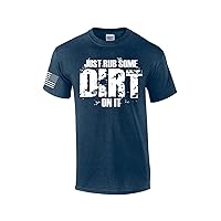 Rub Some Dirt On It Mens Short Sleeve American Flag T-Shirt Graphic Tee