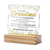 Grandma Gift From Granddaughter, Daisy Flowers Grandma Desk Decor Art, to My Best Grandma Clear Acrylic Desk Decorative Sign Home Office Meaningful Nana Acrylic Plaque Sign Keepsake Gifts