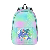 Cute Mermaid Dolphin School Backpack For Boys and Girls Extra Large Travel Kids Backpacks Fits 17 Inch Laptop