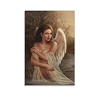 Animation Angel Girl, Angel Wings Fantasy Wall Art, Angel Wings Art Decorative Posters Poster Decorative Painting Canvas Wall Art Living Room Posters Bedroom Painting 16x24inch(40x60cm)
