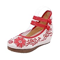 Sunflowers Embroidered Women Canvas Flat Platforms Retro Chic Style Ladies Chinese Style Comfortable Shoes