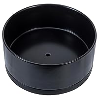 MyGift 8 Inch Black Ceramic Indoor Plant Pot with Drainage Hole, Decorative Flower Succulent Planter Bowl with Removable Saucer