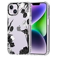 MOSNOVO for iPhone 14 Case, [Buffertech 6.6 ft Drop Impact] [Anti Peel Off] Clear Shockproof TPU Protective Bumper Phone Cases Cover with Black White Tulips Design for iPhone 14