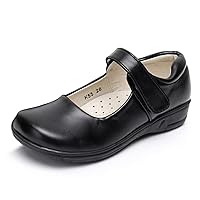 Akk Girl's Mary Jane School Uniform Shoes Strap Dress Uniform Flats Black (Toddler/Little Girl/Big Girl)