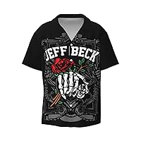 Jeff Beck Man's Fashion Hawaiian T Shirt Funny Button Down Shirts Short Sleeve Tops