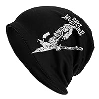 SAMUELSON Dave Music Mustaine Beanie Cap for Men Women Soft Daily Knit Ribbed Beanie Hat Adult Warm Toboggan Hat for Unisex Black