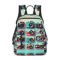 Retro Cool Camera Collection print Lightweight Laptop Backpack Travel Daypack Bookbag for Women Men for Travel Work