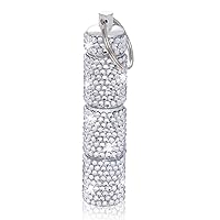 Bling Pill Case Pill Box Pill Organizers with Keychain Rhinestone Portable Pill Holder Waterproof Glitter Pill Storage Container for Indoor Outdoor Traveling Camping (Silver, 3 Compartments)