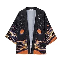 Men Summer Shirts Fashion Fashion Kimono Cardigan Oversize Shirts Popular Pattern Printed Shirt Taoist Gown Top