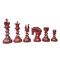 1920 Reproduction Twist Handmade Chess Pieces Only Weighted King Handmade Staunton Chess Set, African Padauk and Boxwood Chess for Replacement of Missing Pieces Chess Lovers (4.50'') by CHESSPIECEHUB