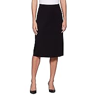 MISOOK Straight Skirt - Pull On, Wrinkle-Resistant, Machine or Hand Wash Cold - Black (XL)
