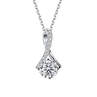 925 Silver Plated Pendant Design Jewelry Moissanite Diamond Necklace for Girl Woman Gift